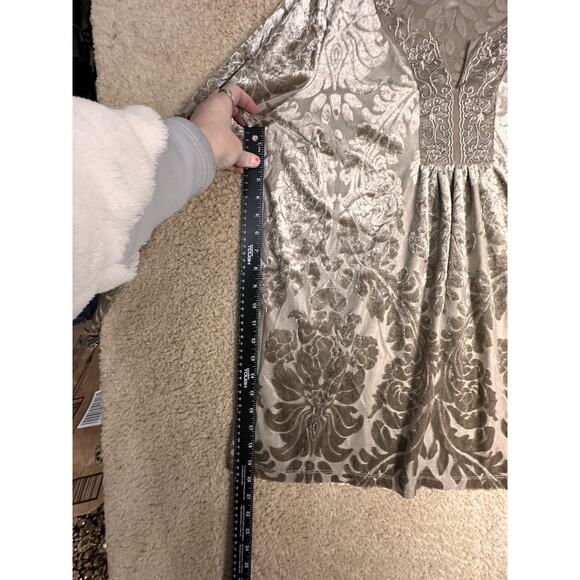 Krazy Kat Velvet Burnout Kimono Sleeve Babydoll Tunic Top Sz L Fairy Whimsigoth - Picture 13 of 16